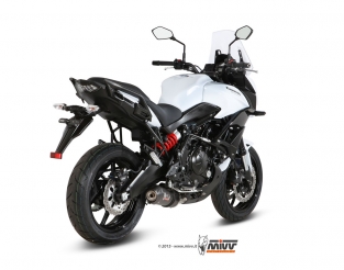 Mivv Oval Carbon Compleet 2in1 Uitlaatsysteem met E-keur Kawasaki Versys 650 2015 > 2020